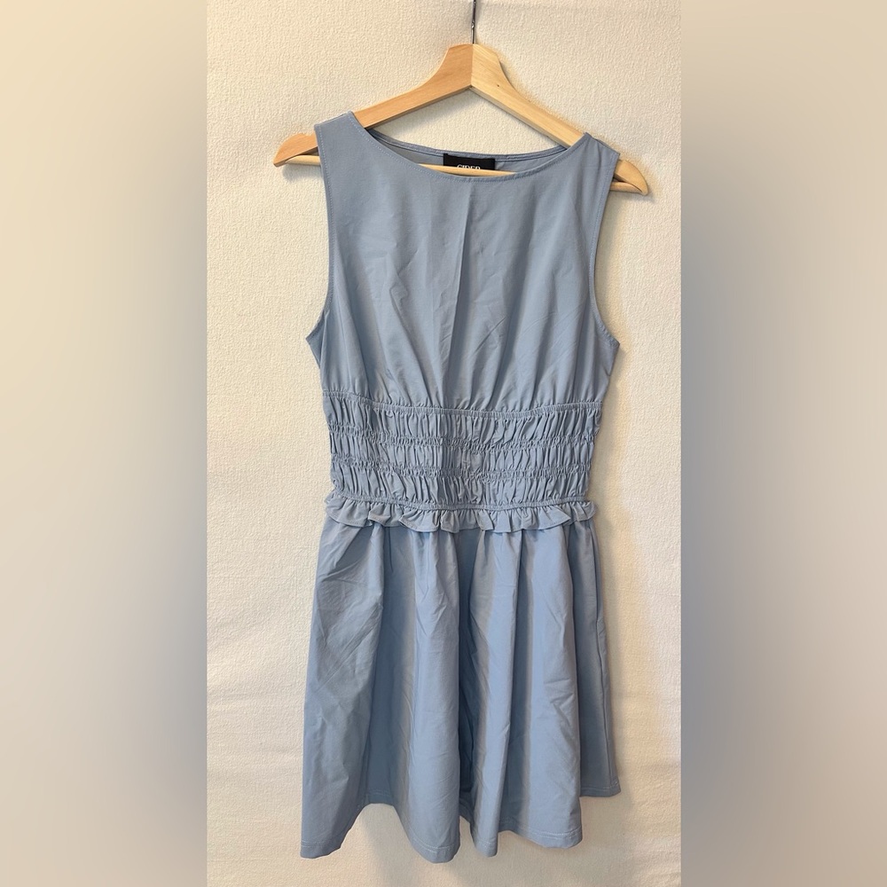 Cider Sky Blue Sleeveless Mini Dress